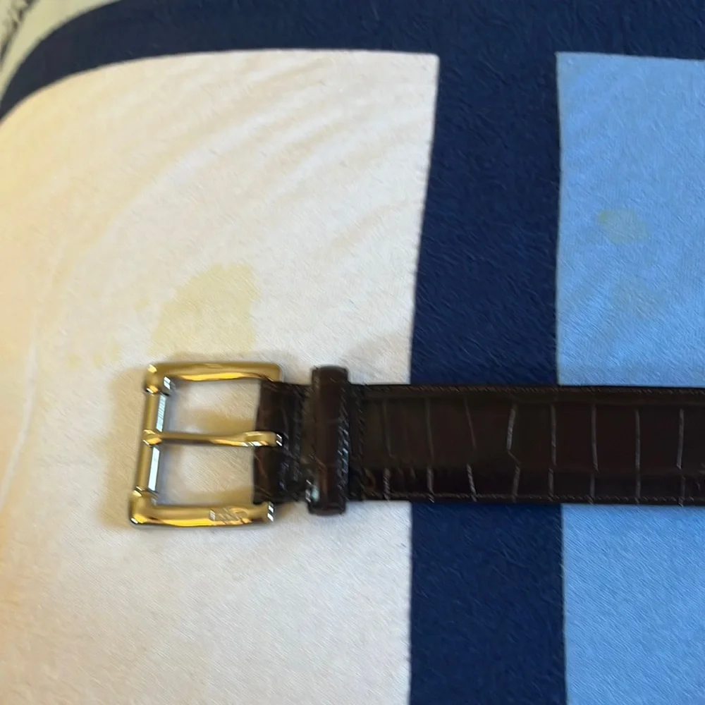 Beautiful Men’s Ralph Lauren Dark Chocolate Brown Leather Croc embossed. Size 36